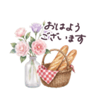 毎日使える フランス 気遣い✿大人上品お花（個別スタンプ：5）