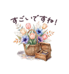 毎日使える フランス 気遣い✿大人上品お花（個別スタンプ：19）