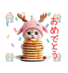 スコティッシュ猫 可愛いトナカイ帽 冬（個別スタンプ：11）