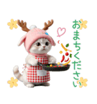 スコティッシュ猫 可愛いトナカイ帽 冬（個別スタンプ：27）