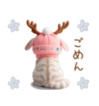 スコティッシュ猫 可愛いトナカイ帽 冬（個別スタンプ：29）