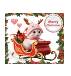 スコティッシュ猫 可愛いトナカイ帽 冬（個別スタンプ：32）