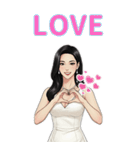 韓国語と日本語で愛を伝える美女（個別スタンプ：5）