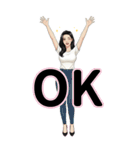 韓国語と日本語で愛を伝える美女（個別スタンプ：25）