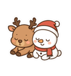 かわいいトナカイと雪だるまスタンプ（個別スタンプ：24）