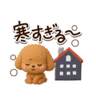 トイプードル【レッド】3D☆冬・あけおめ（個別スタンプ：9）
