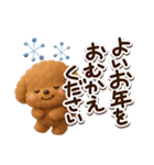トイプードル【レッド】3D☆冬・あけおめ（個別スタンプ：29）