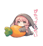 寂しい夜のたれ耳うさぎ女子（個別スタンプ：31）