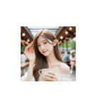 世界共通・美女スタンプ（文字なし）（個別スタンプ：3）