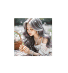 世界共通・美女スタンプ（文字なし）（個別スタンプ：9）