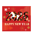 飛び出す！2026大人の素敵☆年賀状【午年】（個別スタンプ：2）