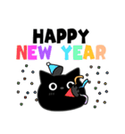 ぼく黒猫新年正月年末年始【再販】（個別スタンプ：9）