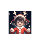 トナカイサンタガールのアニメスタンプ（個別スタンプ：2）