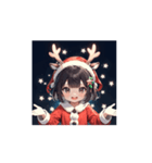 トナカイサンタガールのアニメスタンプ（個別スタンプ：3）