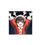 トナカイサンタガールのアニメスタンプ（個別スタンプ：7）