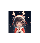 トナカイサンタガールのアニメスタンプ（個別スタンプ：9）