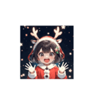 トナカイサンタガールのアニメスタンプ（個別スタンプ：12）