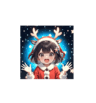 トナカイサンタガールのアニメスタンプ（個別スタンプ：13）