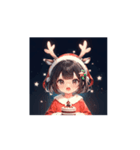 トナカイサンタガールのアニメスタンプ（個別スタンプ：15）
