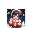 雪のサンタガールのほっこりアニメ（個別スタンプ：1）