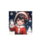 雪のサンタガールのほっこりアニメ（個別スタンプ：3）