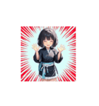 黒衣ガールの和かわいいアニメ（個別スタンプ：14）
