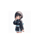 黒衣ガールの恋かわリアクション（個別スタンプ：2）