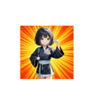 黒衣ガールの恋かわリアクション（個別スタンプ：11）