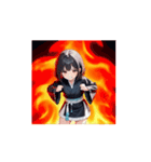 黒衣ガールの恋かわリアクション（個別スタンプ：16）