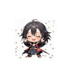 ちび戦士のかわいいアクションスタンプ002（個別スタンプ：4）