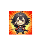 ちび戦士のかわいいアクションスタンプ002（個別スタンプ：10）