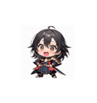 ちび戦士のかわいいアクションスタンプ（個別スタンプ：4）