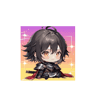 かわいいちび騎士の表情スタンプ（個別スタンプ：1）