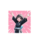 黒衣ガールの季節アニメスタンプ（個別スタンプ：7）