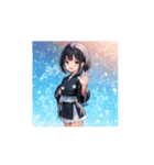 黒衣ガールの季節アニメスタンプ（個別スタンプ：9）