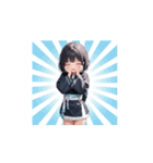 黒衣ガールの全力リアクションアニメ（個別スタンプ：2）