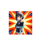 黒衣ガールの全力リアクションアニメ（個別スタンプ：9）