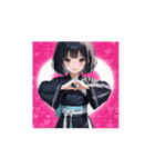 黒衣ガールの全力リアクションアニメ（個別スタンプ：11）