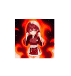 黒衣ガールの全力リアクションアニメ（個別スタンプ：14）