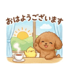 ずっと使える挨拶♡トイプードル（個別スタンプ：3）