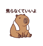 可愛いカピバラ先輩の癒し気遣いスタンプ（個別スタンプ：4）