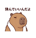 可愛いカピバラ先輩の癒し気遣いスタンプ（個別スタンプ：5）