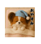 午年パピヨンの冬＆年末年始スタンプ（個別スタンプ：22）