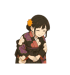 着物女子スタンプ(正月/成人式/卒業/浴衣)（個別スタンプ：27）