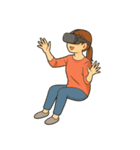 VRをプレイする男女（個別スタンプ：4）
