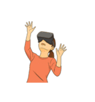 VRをプレイする男女（個別スタンプ：8）