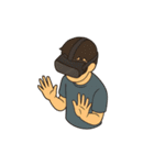 VRをプレイする男女（個別スタンプ：10）