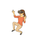 VRをプレイする男女（個別スタンプ：16）