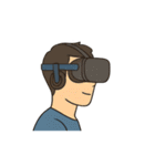 VRをプレイする男女（個別スタンプ：18）