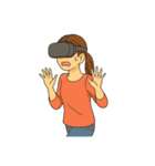VRをプレイする男女（個別スタンプ：20）